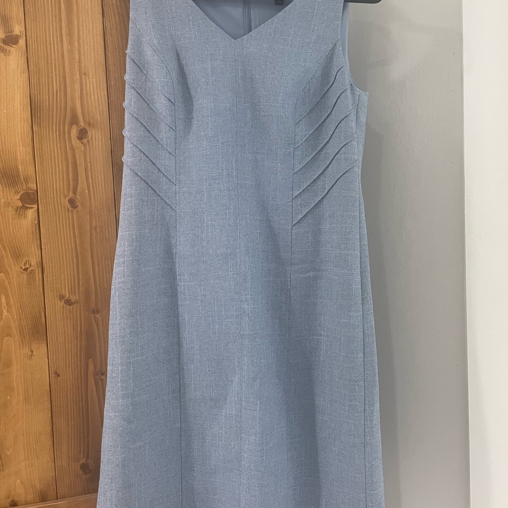 Preston & York Blue Ruched Midi Sheath Dress